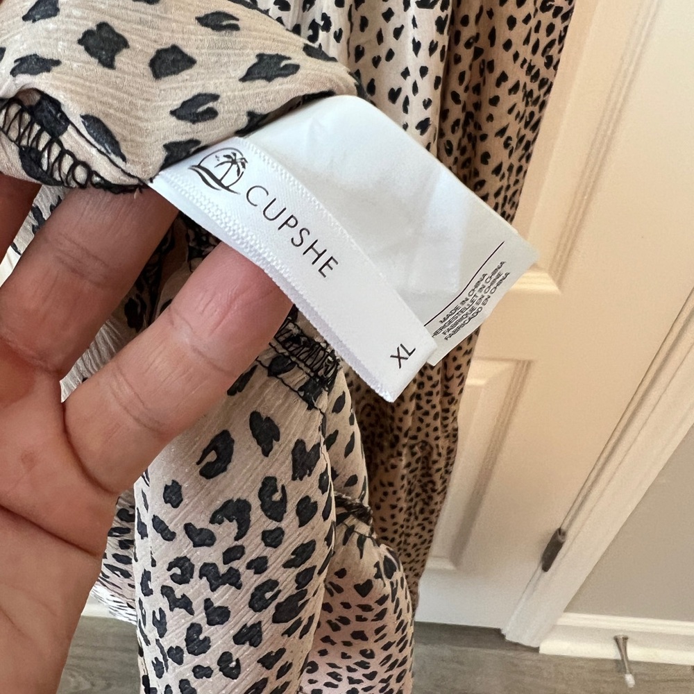 CUPSHE leopard print backless ruffled maxi dress sz XL - Picture 6 of 7